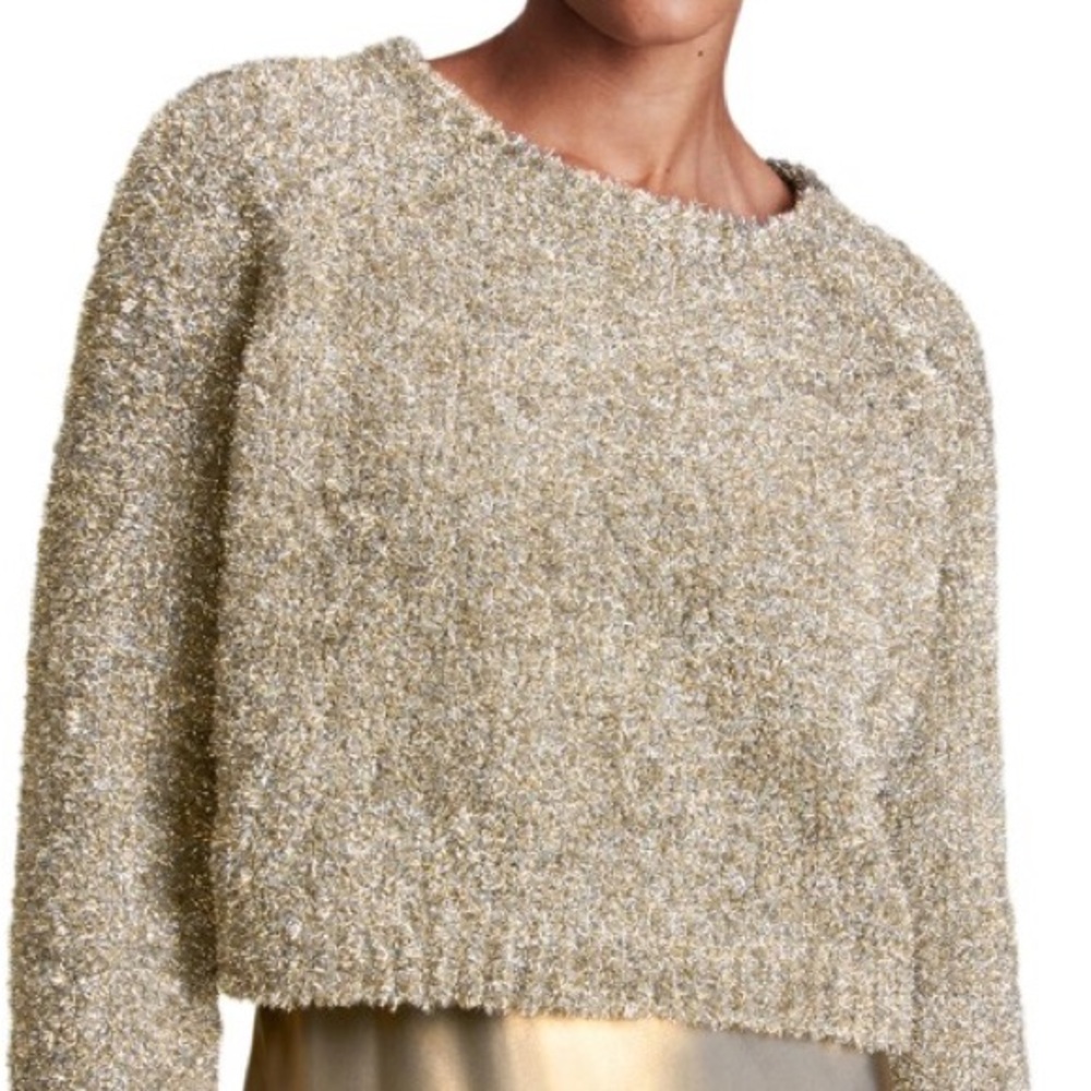 AllSaints Sweater Rosetta Tinsel Metallic Gold ‎